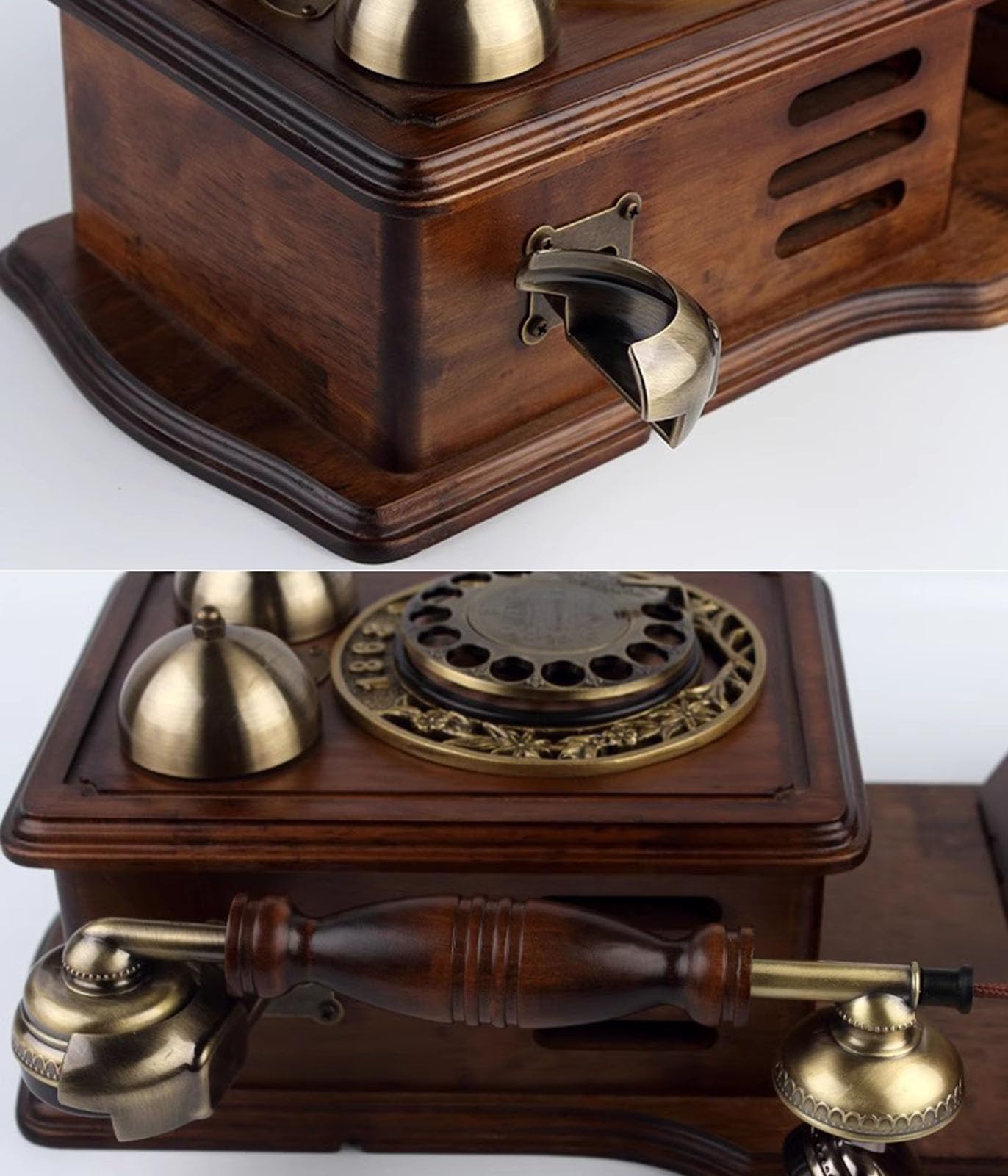Telefono Fisso retrò, Telefono Fisso Vintage degli Anni '80 con Funzione di ricomposizione, Telefoni con Filo con quadrante rotativo e suoneria Meccanica
