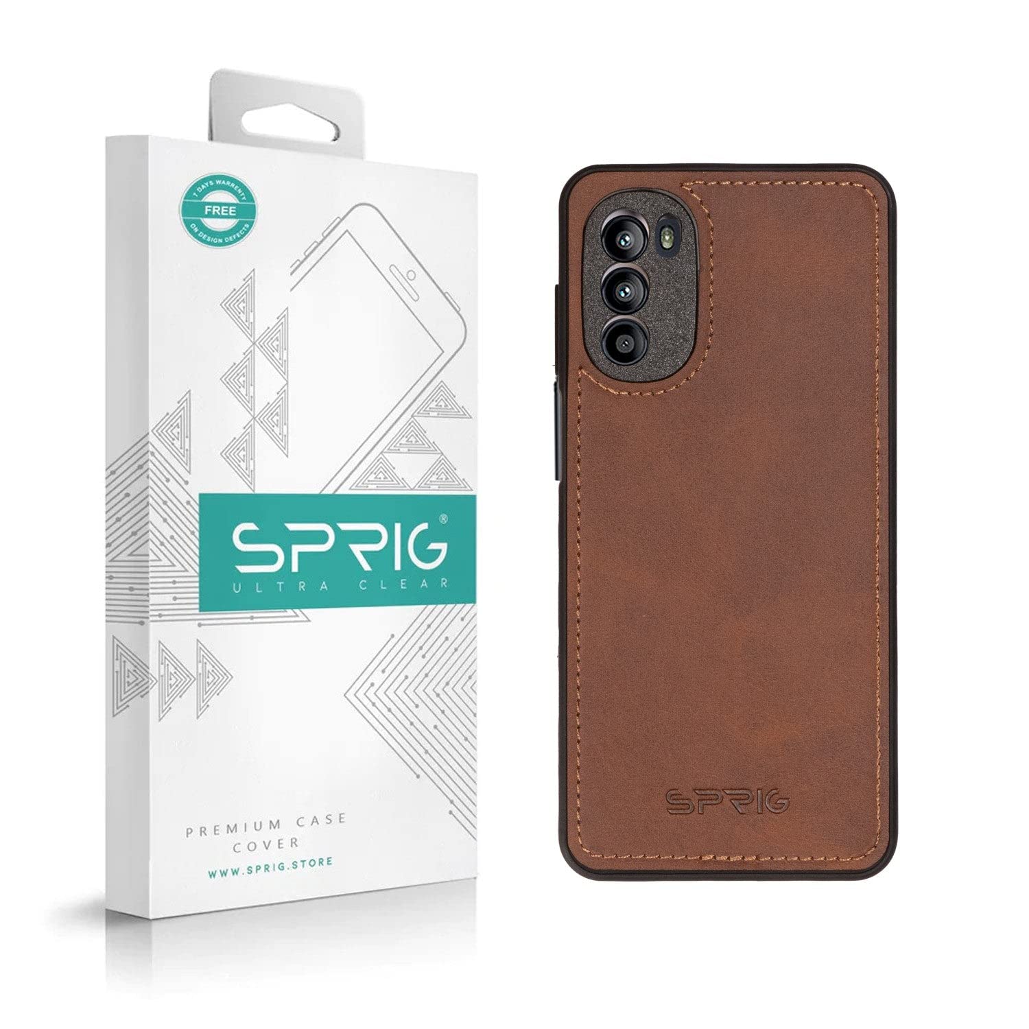 SPRIG Compatible with Motorola G52 Phone Matte PU Leather TPU Premium Back Cover Drop Tested Shock Proof Mobile Case for Men, Women, Boys and Girls with Camera Protection (Brown) (B0BXDL1GMH) Amazon Price History, Amazon Price Tracker