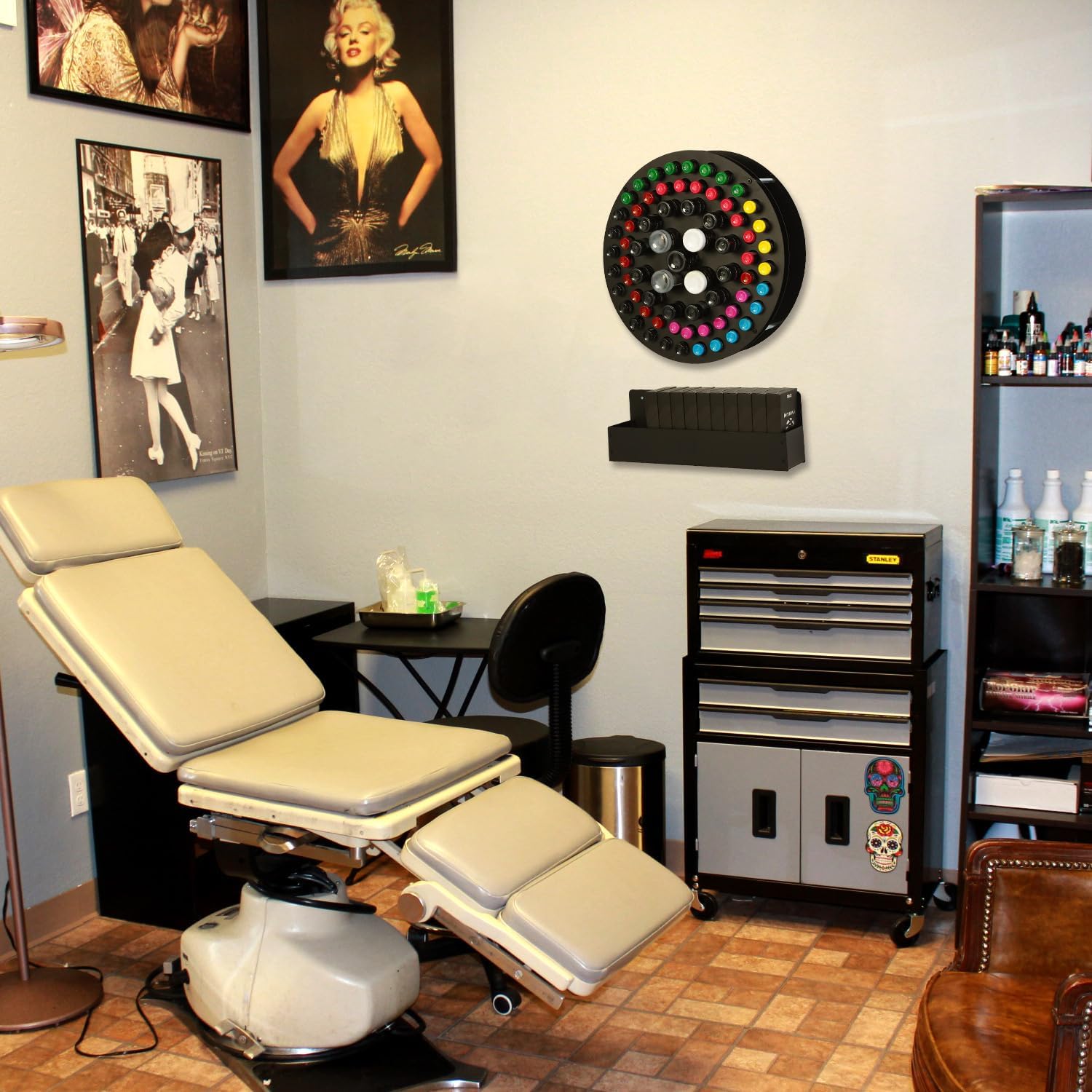 Poarmeey Tattoo-Tintenhalter, 69 Löcher, Metall-Tattoo-Farbhalter, Wandhalterung | Tattoo-Farb-Display-Halter, Stützausrüstung für Tattoo-Künstler (nur Halterung)
