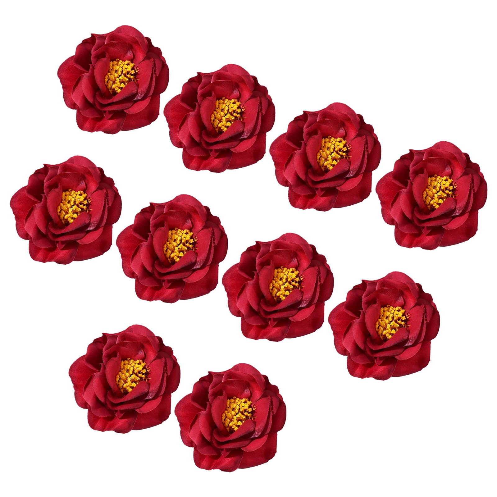Limtula 10Pieces Artificial Flower Head for Weddings Bouquets Party Table Centerpieces Home Decoration 2.76Inch Flower Buds Hat Cake Decoration