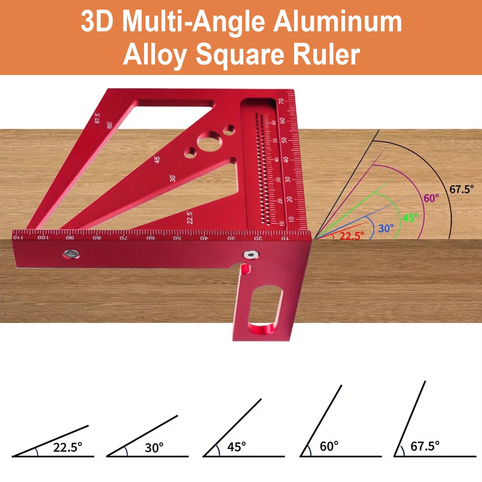 Règle D'angle Triangulaire De 7 Pouces, Travail Du Bois, Triangle Carré, Règle De Mesure En Aluminium, Rapporteur D'angle Pour Menuiserie / Instruments De Mesure Et D'analyse