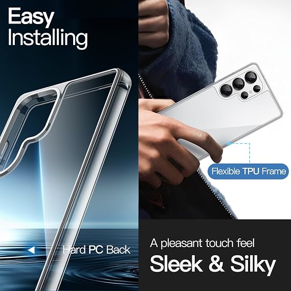 JETech 5 in 1 Case for Samsung Galaxy S25 Ultra Anti-Yellowing Clear