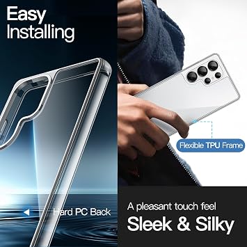 JETech 5 in 1 Case for Samsung Galaxy S25 Ultra Anti-Yellowing Clear