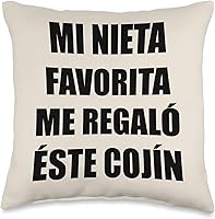 Vista 5 de Regalos Graciosos en Español Regalo para Abuela o Abuelo - Cojin de Nieta Favorita, 18x18, Multicolor