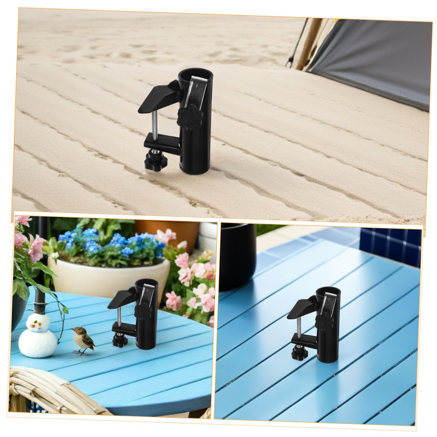 VICASKY 2 Pièces Clip De Fixation pour Parasol Extérieur Support De Parasol pour Terrasse Et Jardin Pince pour De Plage Et Balcon