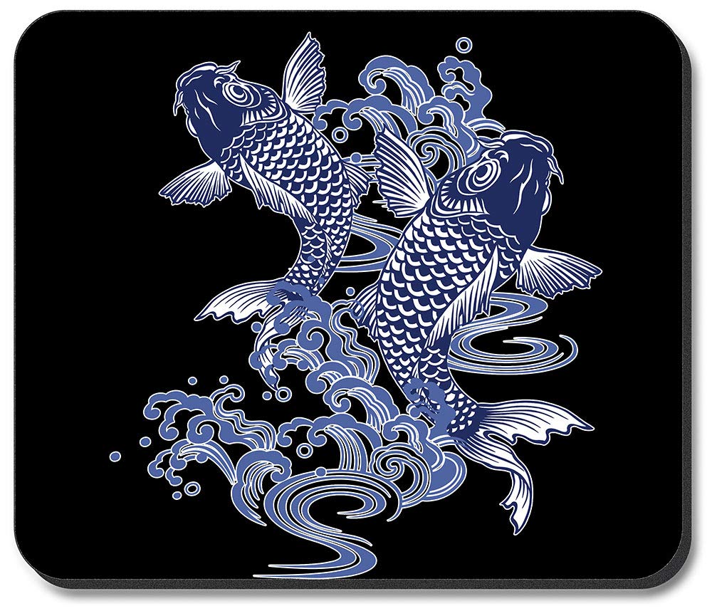Art Plates Thick Mouse Pad - Jumping Koi