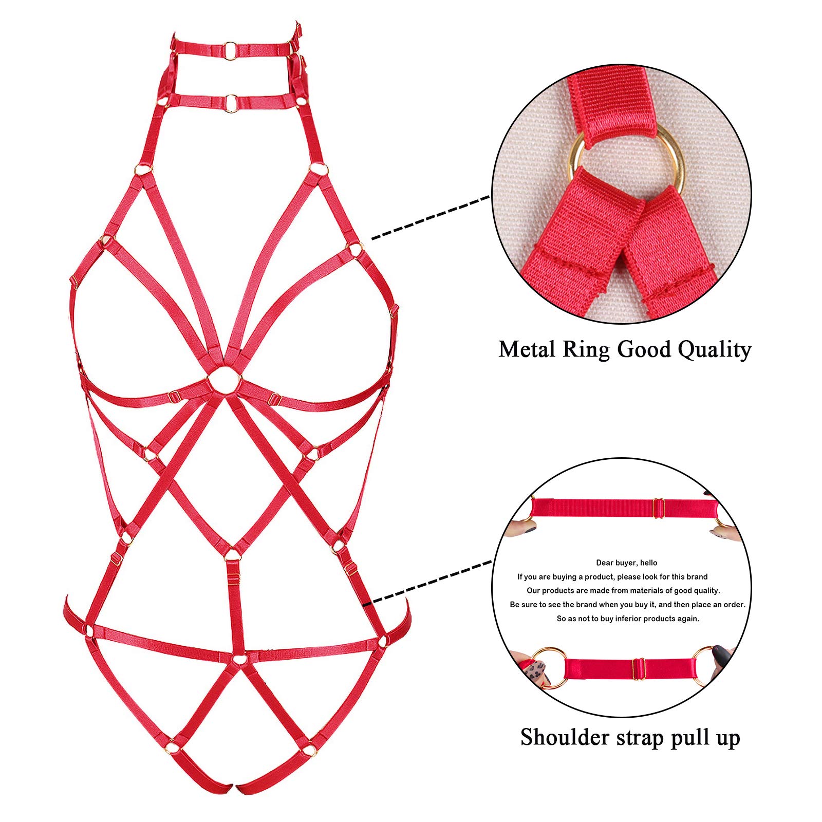 Body Harness Donna Punk Reggiseno Intimo Top Hollow Gotico Regolabile – Accessorio Carnevale Halloween Danza