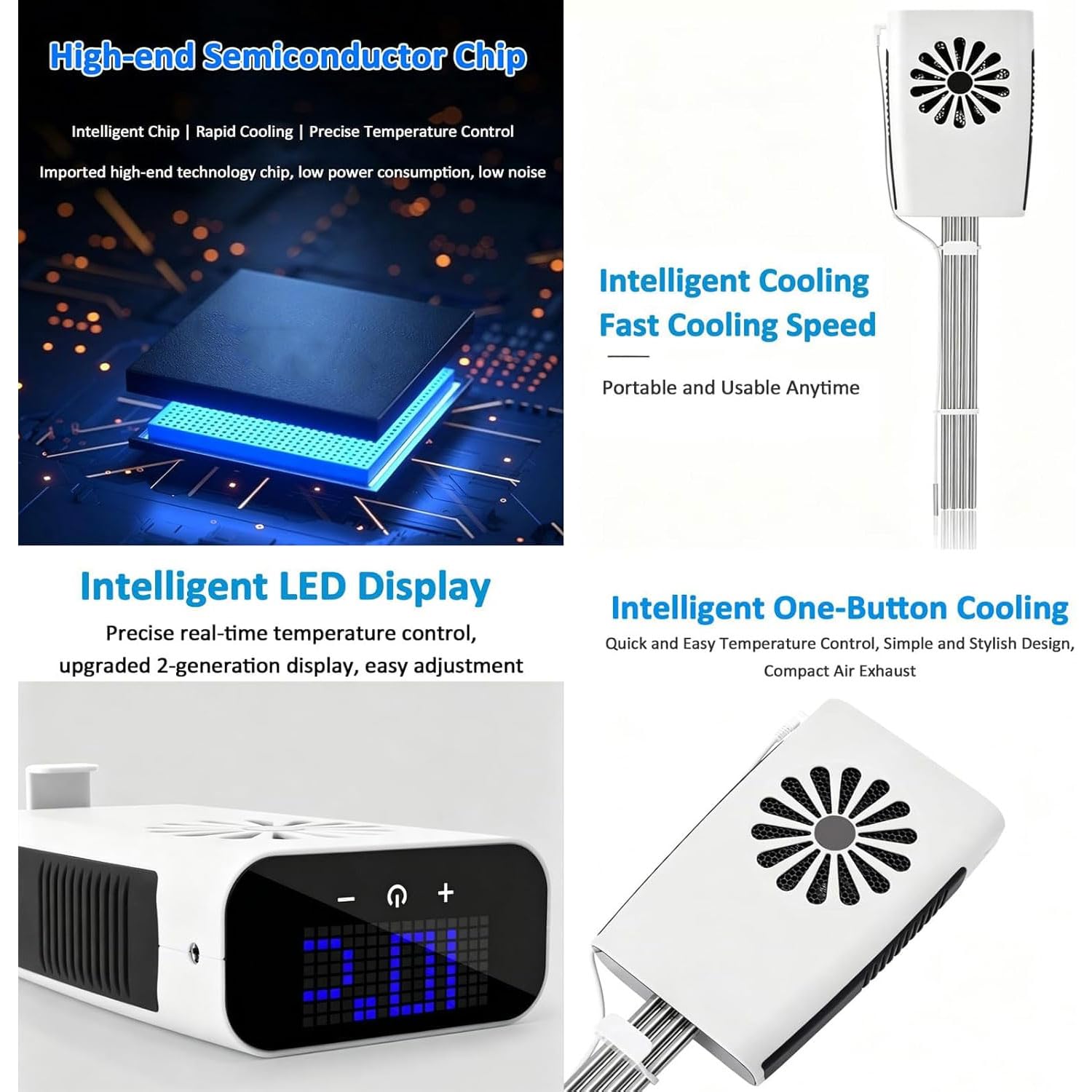 JOSBY Refrigeratore per Acquario da 5 Galloni, Refrigeratore Intelligente per Acquario, Refrigeratore per Acquario con Display LCD, Controllo della Temperatura da 10 A 30 °c