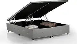Box Baú Premium Linho Cinza Queen - SONO DESIGN