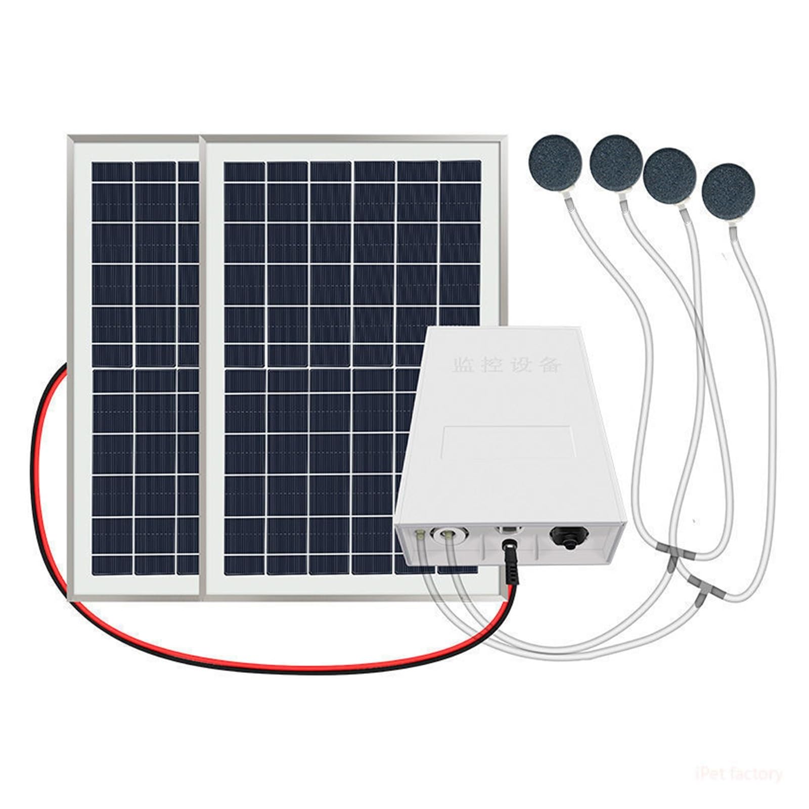 Solar Aeration Water Pump Ultra-quiet Lithium Battery Charging Hydroponic Plants Fish Farming Oxygen Fish Tank Air Pump Aquarium Garden Small Pond(Double 5w 22000ma)