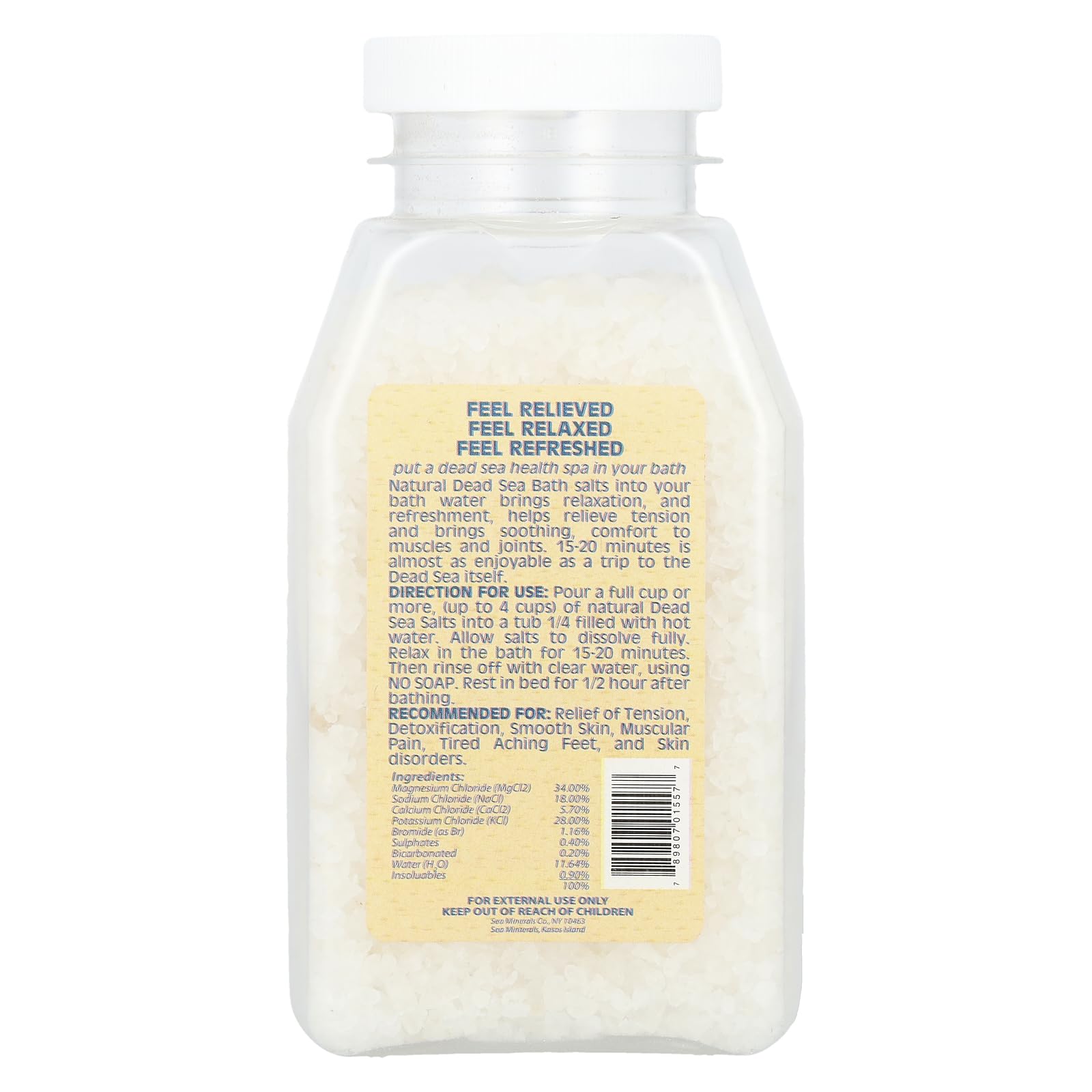 Amazon.com : Sea Minerals Bath Salt From The Dead Sea, 16 Oz