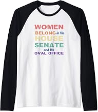 Women Belong in the House Senate Oval Office Vintage Retro Raglan Baseball Tee