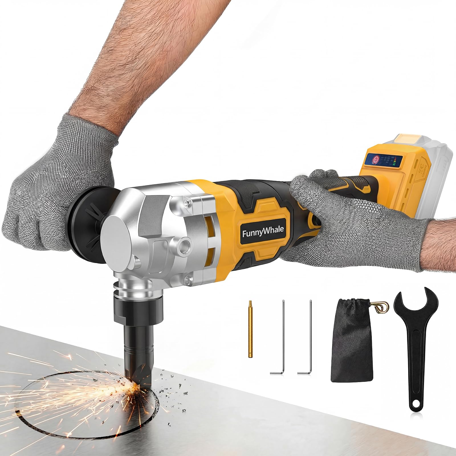 Cordless Metal Nibbler Compatible with Dewalt 20V MAX Battery(No Battery)