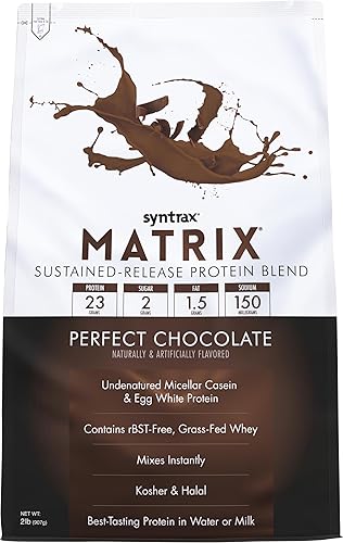 Syntrax Nutrition Matrix Proteína en polvo, mezcla de proteínas de liberación sostenida, chocolate perfecto, 2 libras