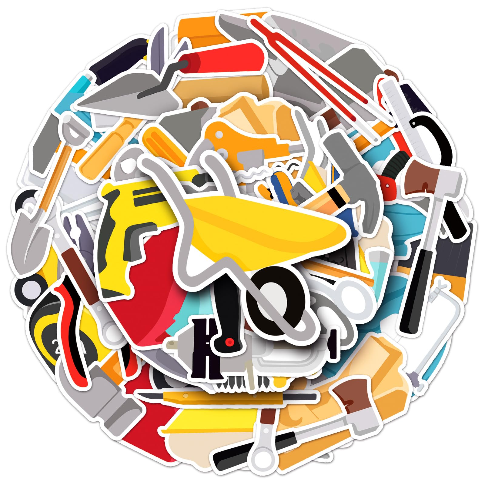 Affoto Werkzeuge Aufkleber für Laptop (50 PCS),Geschenk für Kinder Jugendliche Erwachsene Jungen,Tool Stickers Wasserdicht Vinyl Aufkleber für Scrapbook,Skateboard,Auto,Gepäck