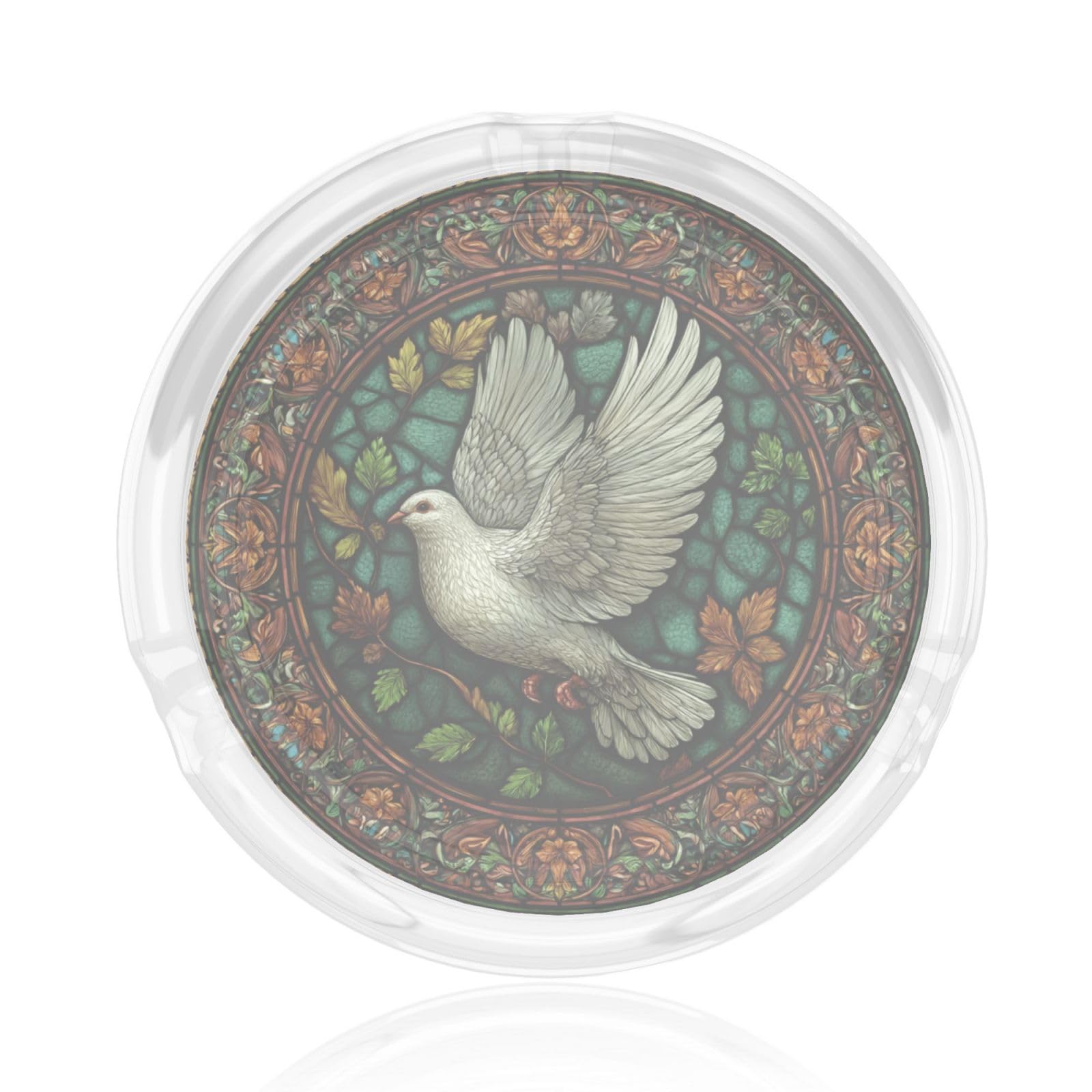 Stained Glass Style A White Dove Glass Ashtray For Cigarettes Ash Trays Case For Home Office Decor