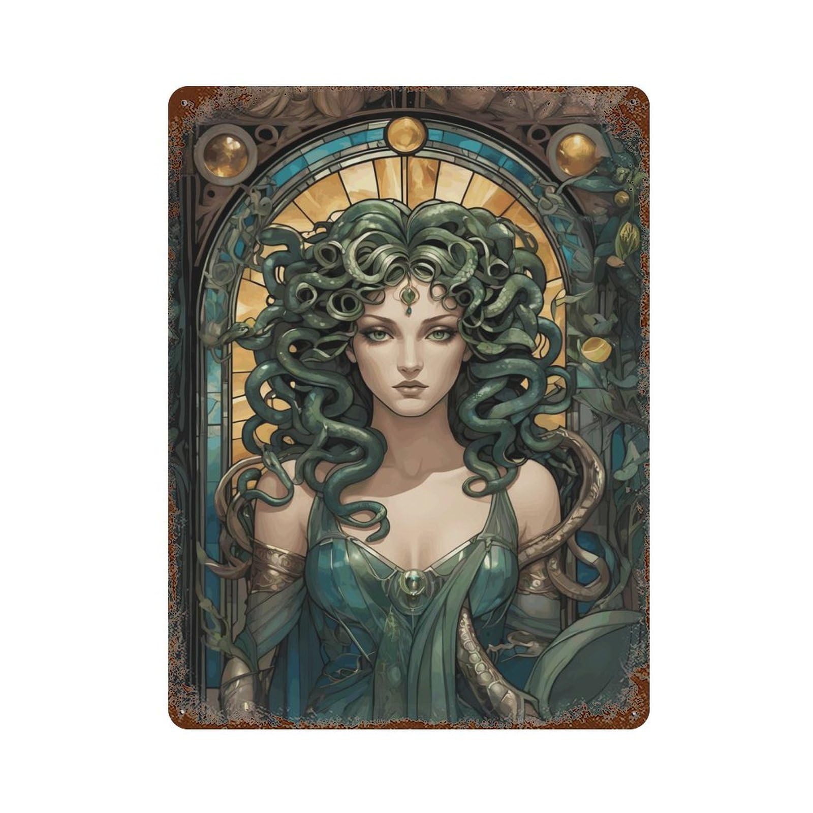 Medusa 15.7"x11.8" Vintage Metal Tin Sign, Novelty Wall Decor for Basement, Hobby Room And Garage Decor