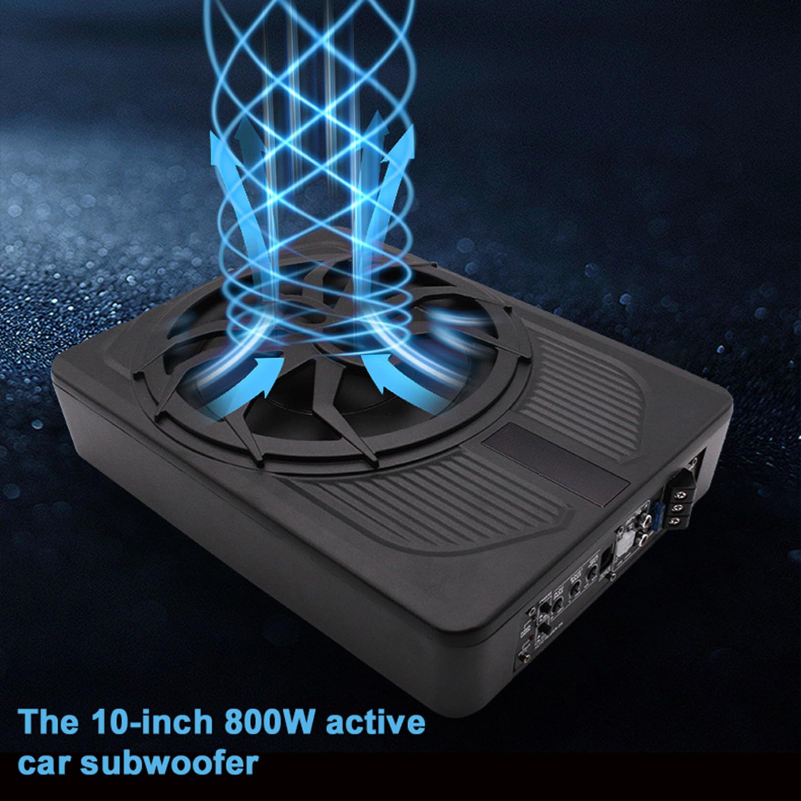 Akozon Altavoz Subwoofer Activo de Alta Potencia para Automóvil, Subwoofer para Debajo del Asiento de 10 Pulgadas, 800 W, Amplificador Incorporado con Controlador de Volumen, Luz