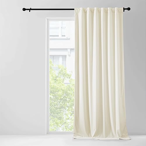 Miniatura 9 de NICETOWN Cortina de terciopelo para oscurecer la habitación de la sala de estar, 96 pulgadas de largo, 1 panel, cortina plisada gruesa para ventana,