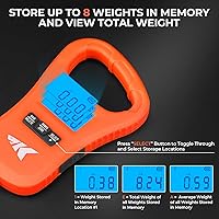 Vista 8 de KastKing ToughTide - Báscula de pesca con carga USB, capacidad de 65 libras, báscula digital ultrafina, pantalla LCD, mango ergonómico, básculas