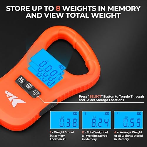 Miniatura 8 de KastKing ToughTide - Báscula de pesca con carga USB, capacidad de 65 libras, báscula digital ultrafina, pantalla LCD, mango ergonómico, básculas de