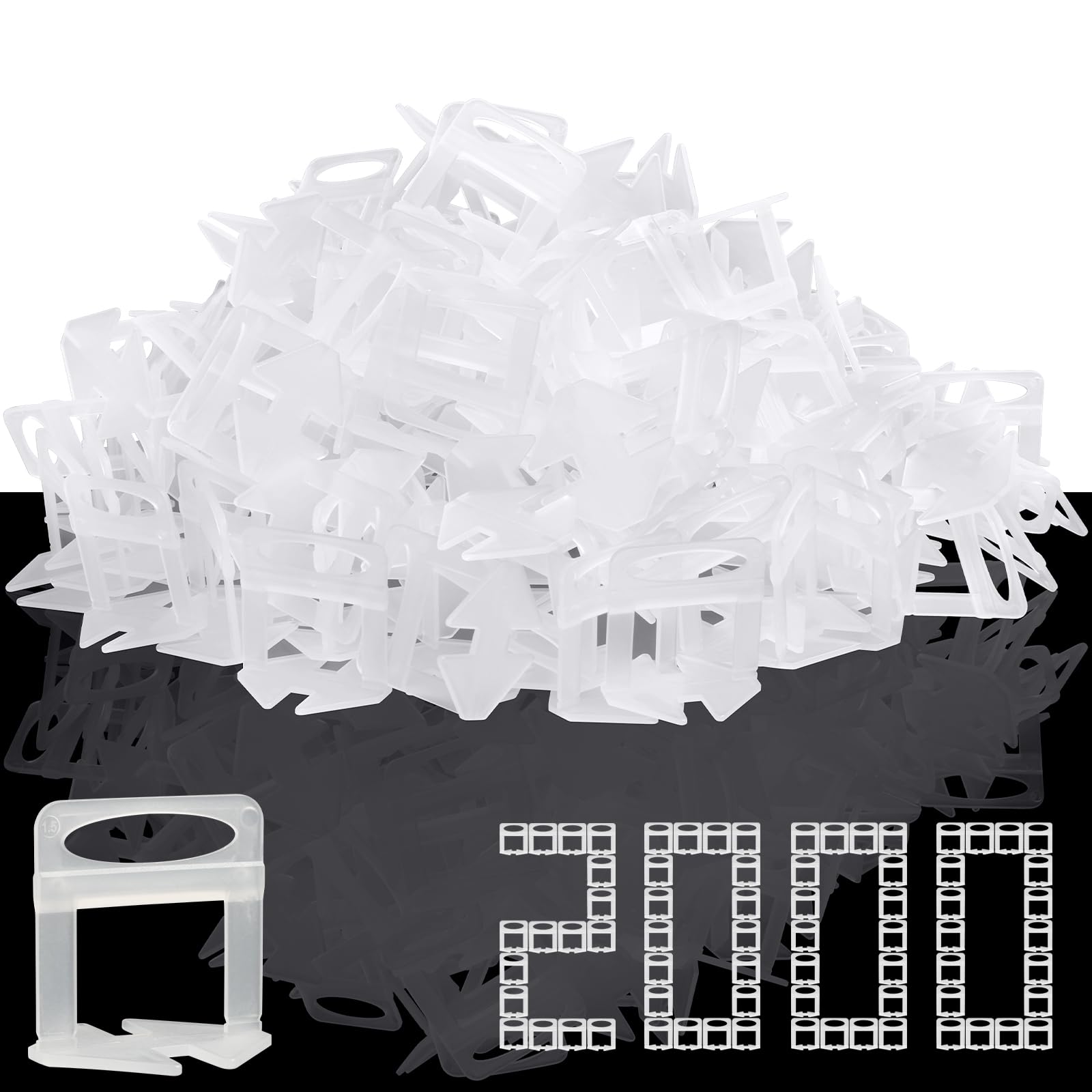 DGSL Tile Leveling System, 2000-Piece 1/16" Tile Spacers Clips Tile Tools, Tile Installation Tools for Professional Ceramic Tile and Stone Installation