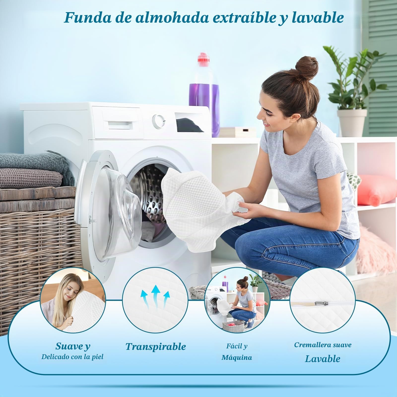 Almohada para Dormir de Iado con Hueco para el Brazo– Blanca