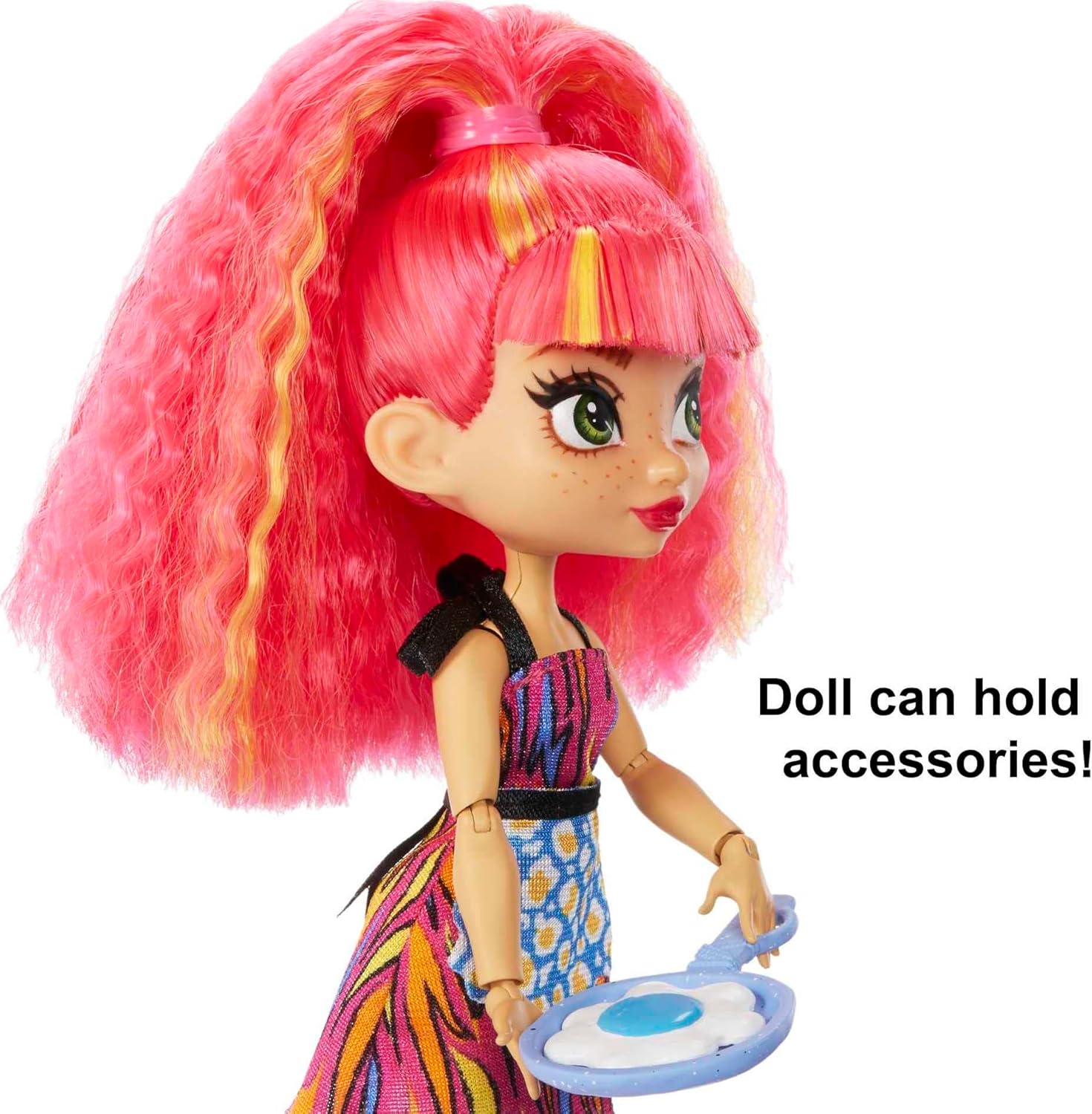 Mattel Cave Club Blazin' BBQ Adventure Playset with Emberly Doll (8 – 10-inch, Pink Hair), Dinosaur Pet and Storytelling Accessories with Cooking Theme, Gift for 4 Year Olds and Up
