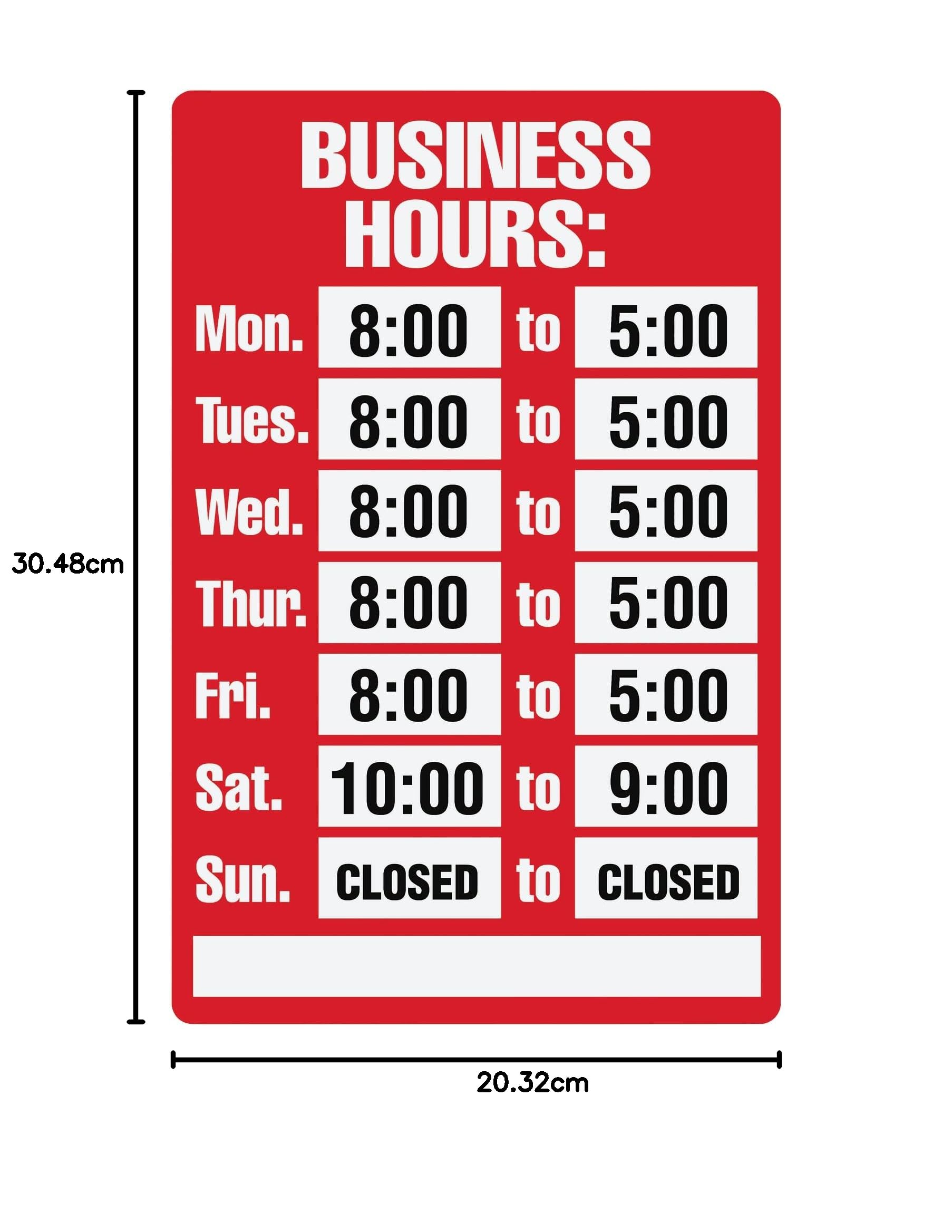 Cosco Schild Shipping Kit, Business Stunden, 20,3 x 30,5 cm (098071)