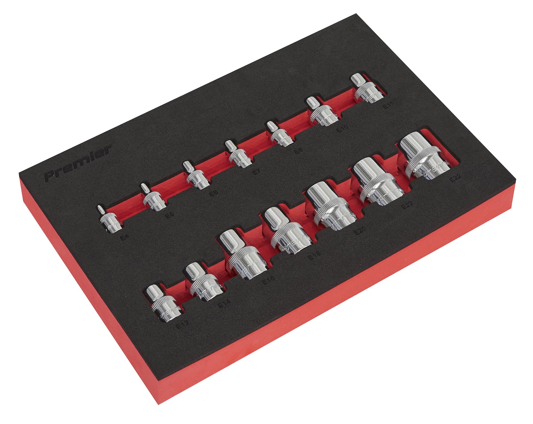 Sealey AK61807 14PC 1/4", 3/8" & 1/2"Sq Drive TRX-Star* Socket Set - E4-E24