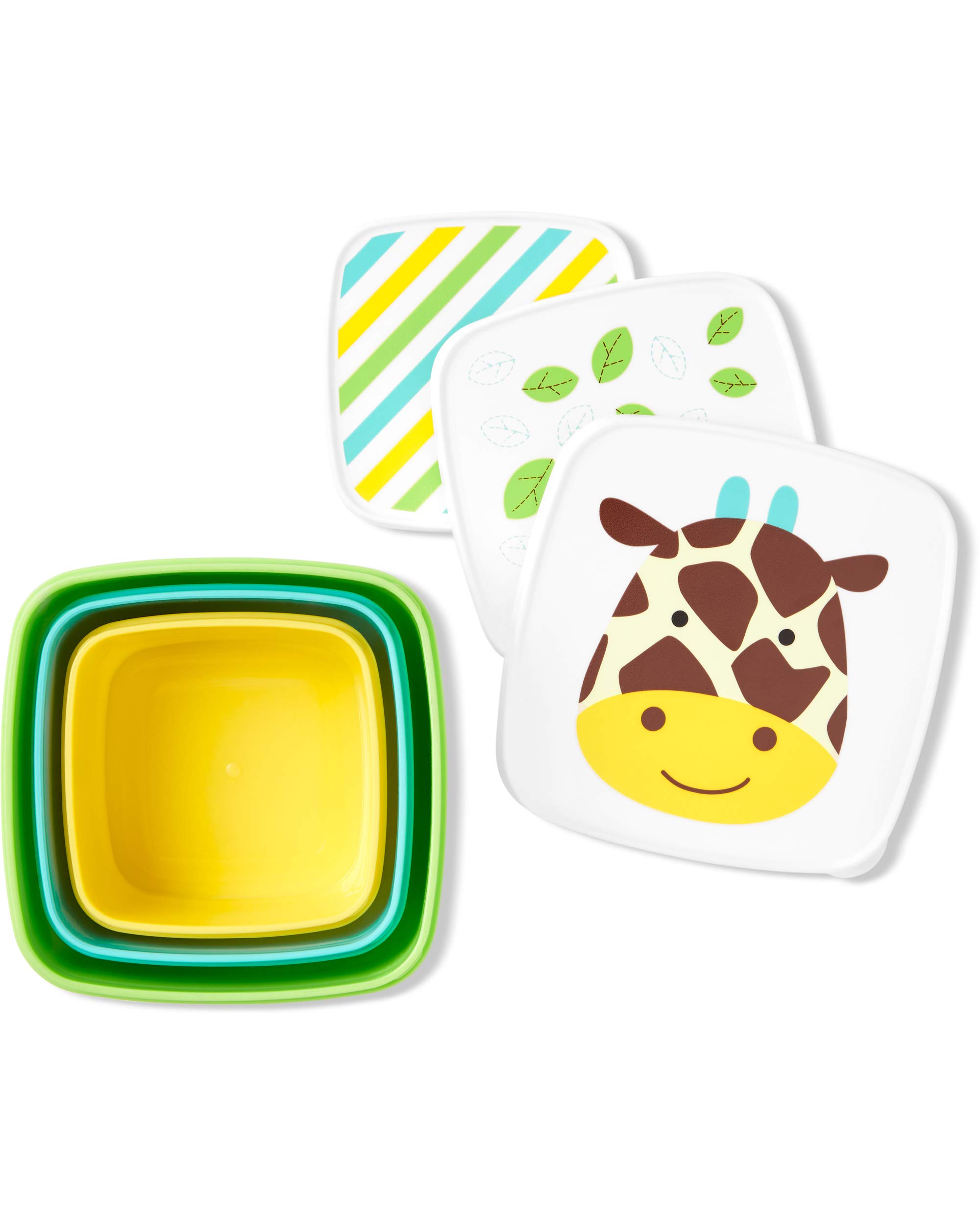Skip Hop Toddler Snack Container Set, Zoo Snack Box Set, Giraffe, 3 Pack