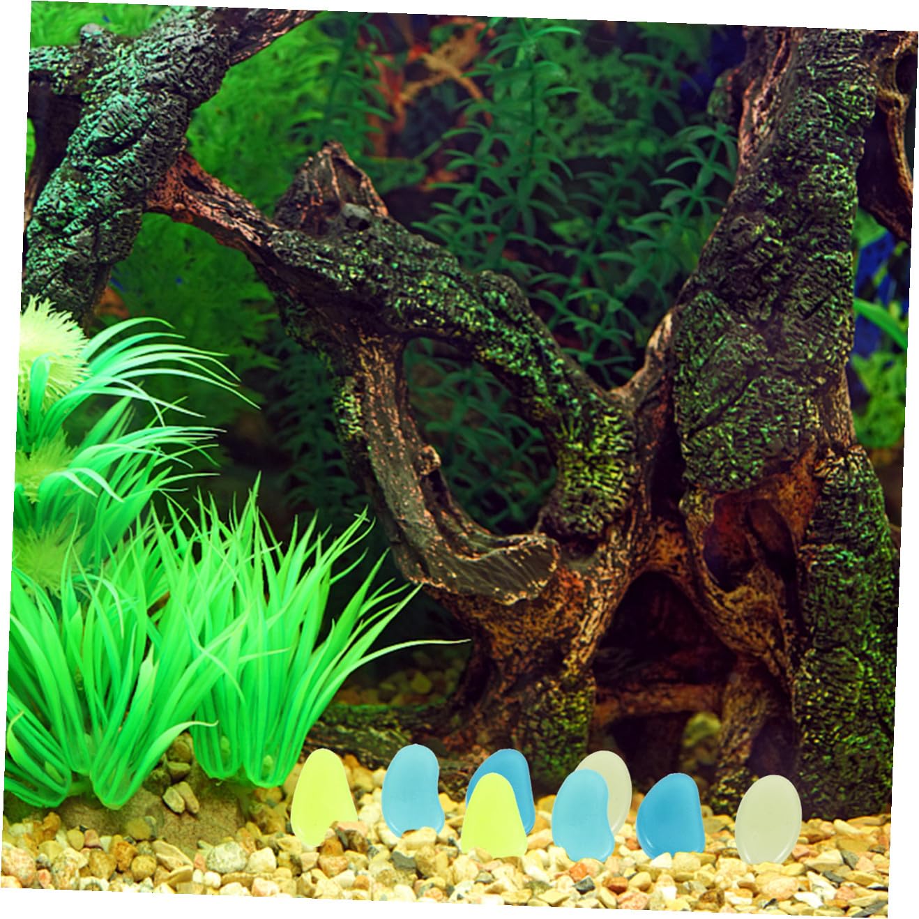 YARNOW 3 Ensembles Cailloux Lumineux Decoration Jardin Décoration Jardin Décoration De Jardin Décorations D'aquarium Qui Brillent Dans Roches D'aquarium Résine 200 Pièces * 3