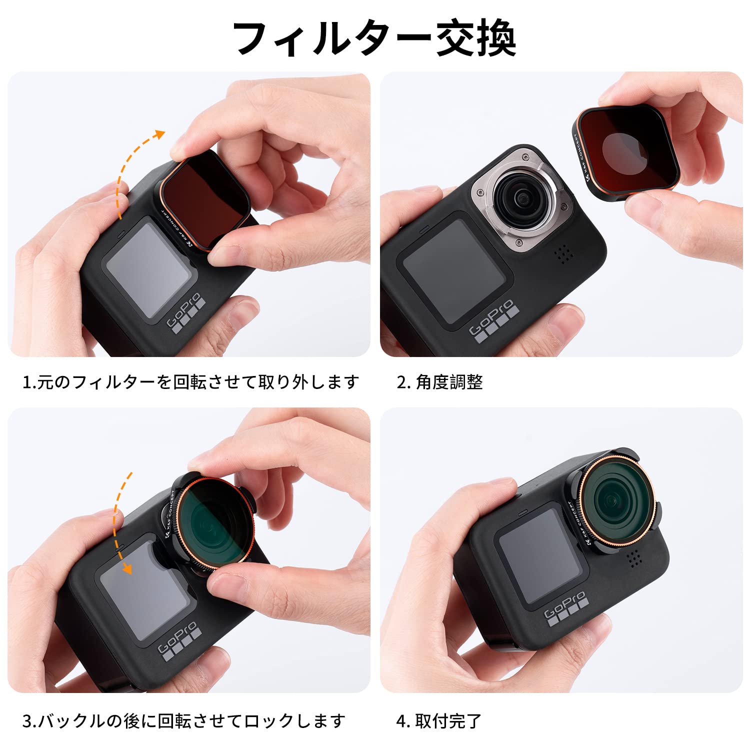 Amazon | K&F CONCEPT GoPro Hero 12/Hero 11/Hero 10/Hero 9 Black用 