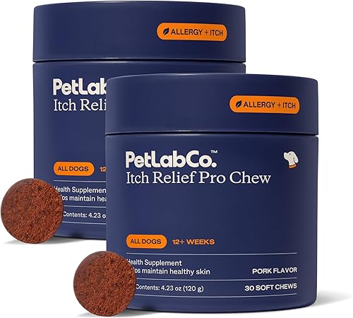 PetLab Co. Itch Relief Chew Pro - Masticables para aliviar la picazón para perros - Omega 3 para perros - Suplemento de picazón para perros -