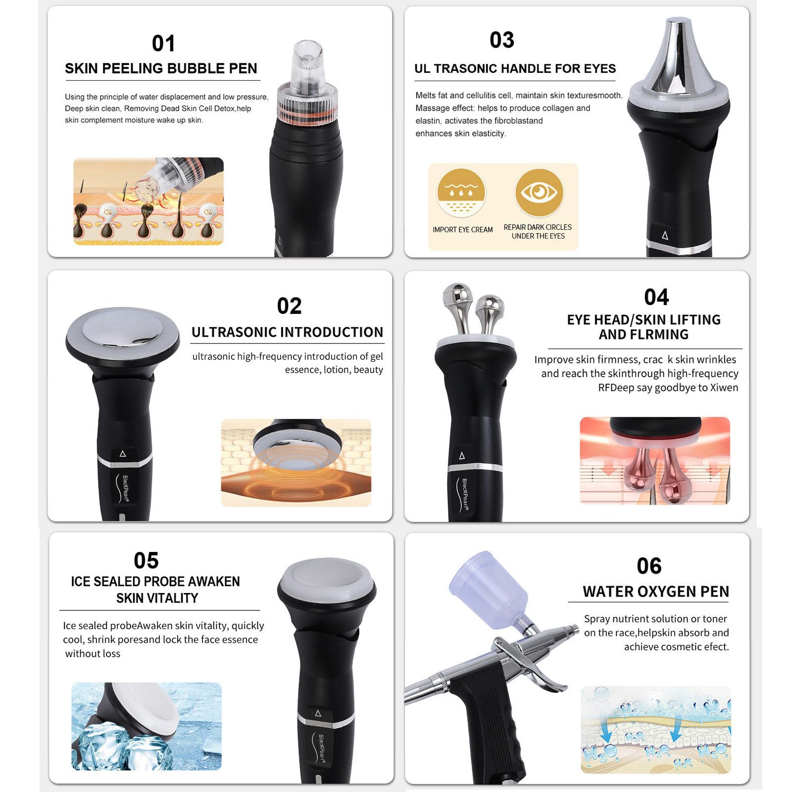 Professionelles 10-in-1 Hydro-Dermabrasionsgerät für die Gesichtsbehandlung: Tiefenreinigung, Hautverjüngung & Aqua-Peeling – Schönheitsausstattung für Zuhause, Spa und Kosmetikstudio
