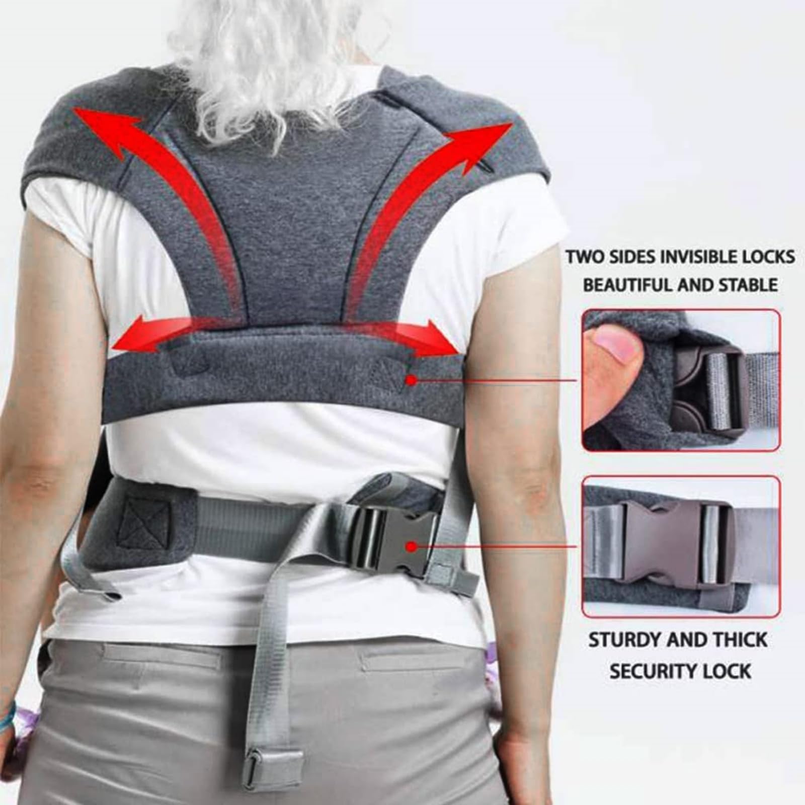 CUBY Mezza fibbia Baby Wrap Carrier Neonato, Ergonomico a Forma di Farfalla Schienale Marsupio Regolabile Supporto Testa Collo Zaino Anteriore con Copertura Testa Bambino Neonato Sling Fino a 15,9 kg