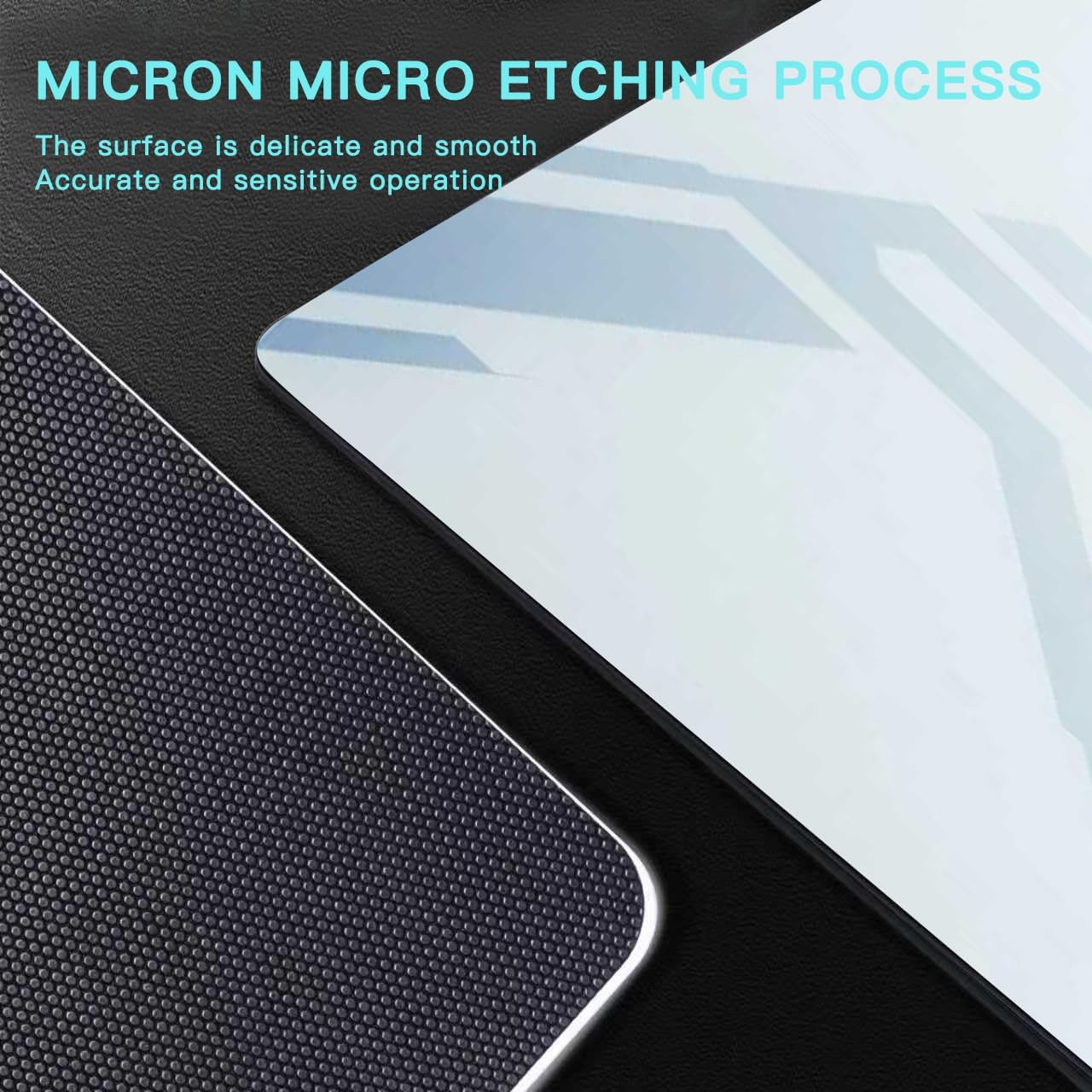 Glass Mousepad, Gaming Tempered Glass Mouse Pad, Micro-Etched Ultra-Smooth Surface, Precision Control, Anti-Slip Honeycomb Base, 13.8 x 11.8 Inches (Zero Interface)