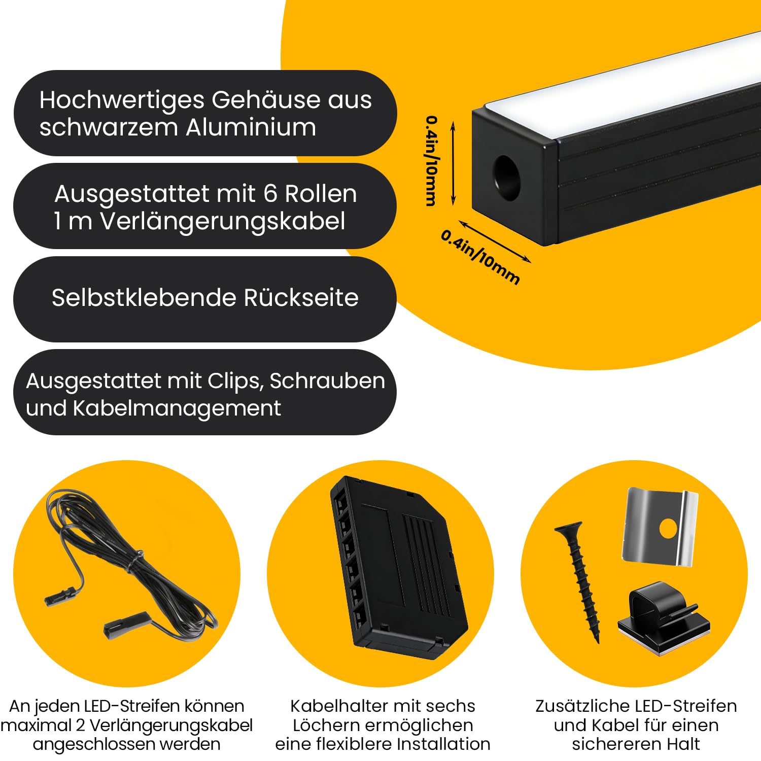 SHUNLEE 6 Stück LED Akustikpaneele Beleuchtung, Smart Bluetooth Schwarzer Eingebetteter LED für Akustikpaneele, 10MM Selbstklebend 2700K Warmweiß Wandpaneele Beleuchtung (40cm*2+60cm*2+90cm*2)