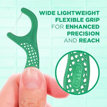 GUM Professional Clean Dental Floss Picks, Extra-Strong Shred-Resistant Flossers with Easy-Grip Handle, Fresh Mint Flavor, 90 Count (Pack of 3) 270 Total