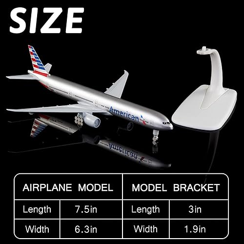 Miniatura 4 de Modelos de avión de aleación fundida a presión de aleación de American Airlines Boeing 777