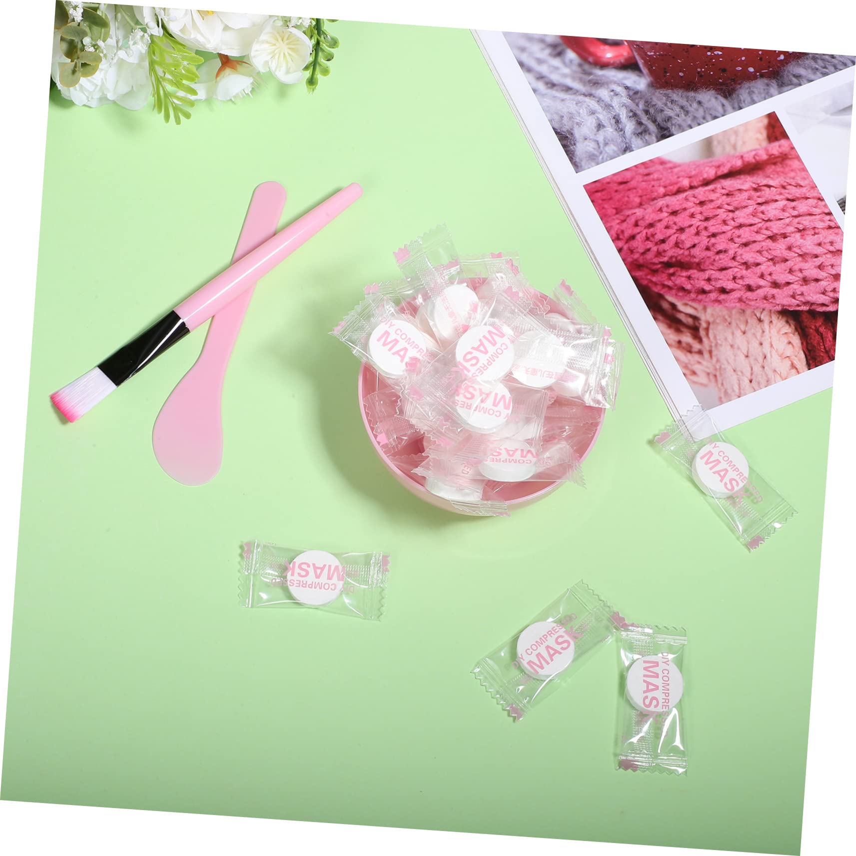 FRCOLOR Compressed Facial Mask Tool Kit Mask Bowl Set Brush Gentle Diy Mask Application Tool Skincare Tool for Women