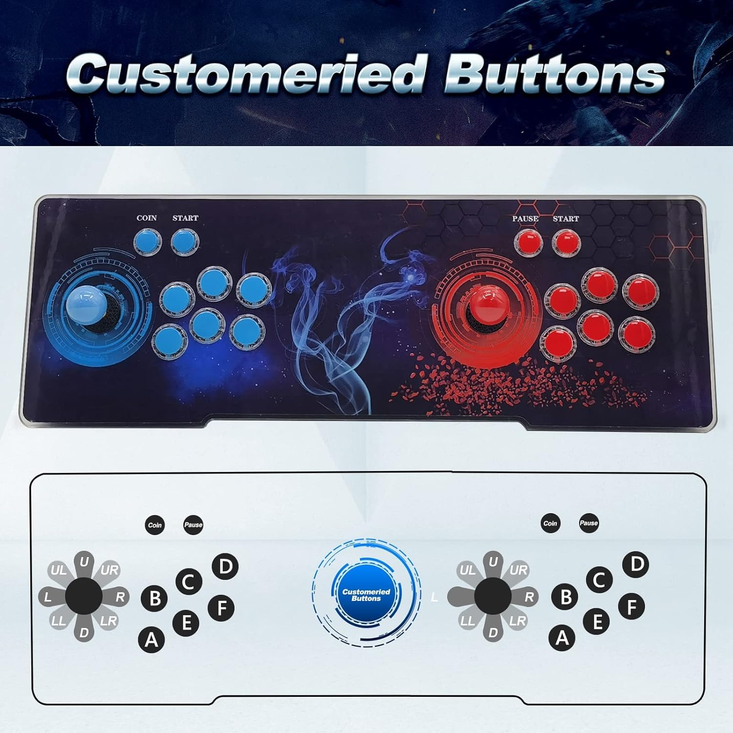 31900 Giochi in 1 Pandora's Box Arcade, 3D Arcade Game Console con 2 Joystick, 1280x720 Full HD, VGA, HDMI, Supporto Ricerca/Salva/Nascondi/Pausa Gioco fino a 4 Giocatori