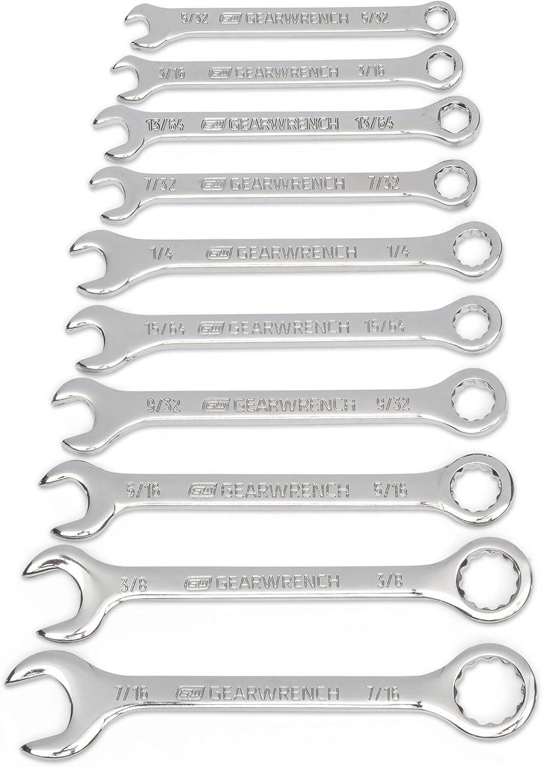 GEARWRENCH 10 Piece SAE Midget Combination Wrench Set - 86560