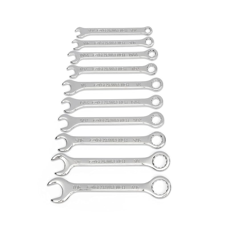 Jogo de Chaves Combinadas Compactas SAE GEARWRENCH em Aço-Liga com 10 Peças – 86560