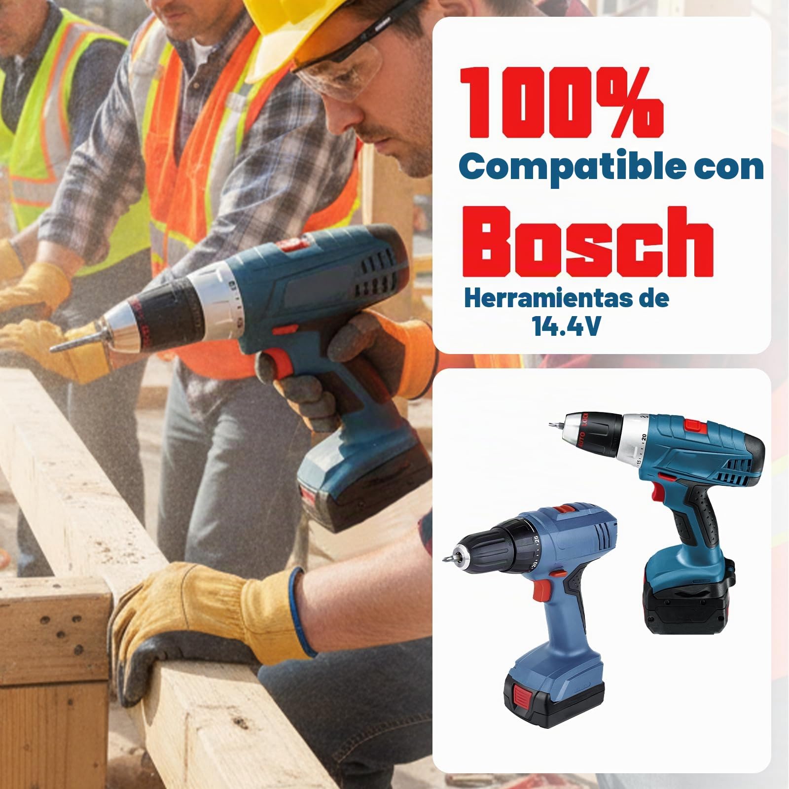 2 paquetes de 14,4 V 4000 mAh batería de ion de litio de repuesto para Bosch PB360S, BAT607, BAT614, GDR 14.4 V-LI, GDS 14.4 V-LI, GSB 14.4 VE-2-L, GSR 14.4 V-LI, 17614-01, 25614, 26614, 266 614, 2