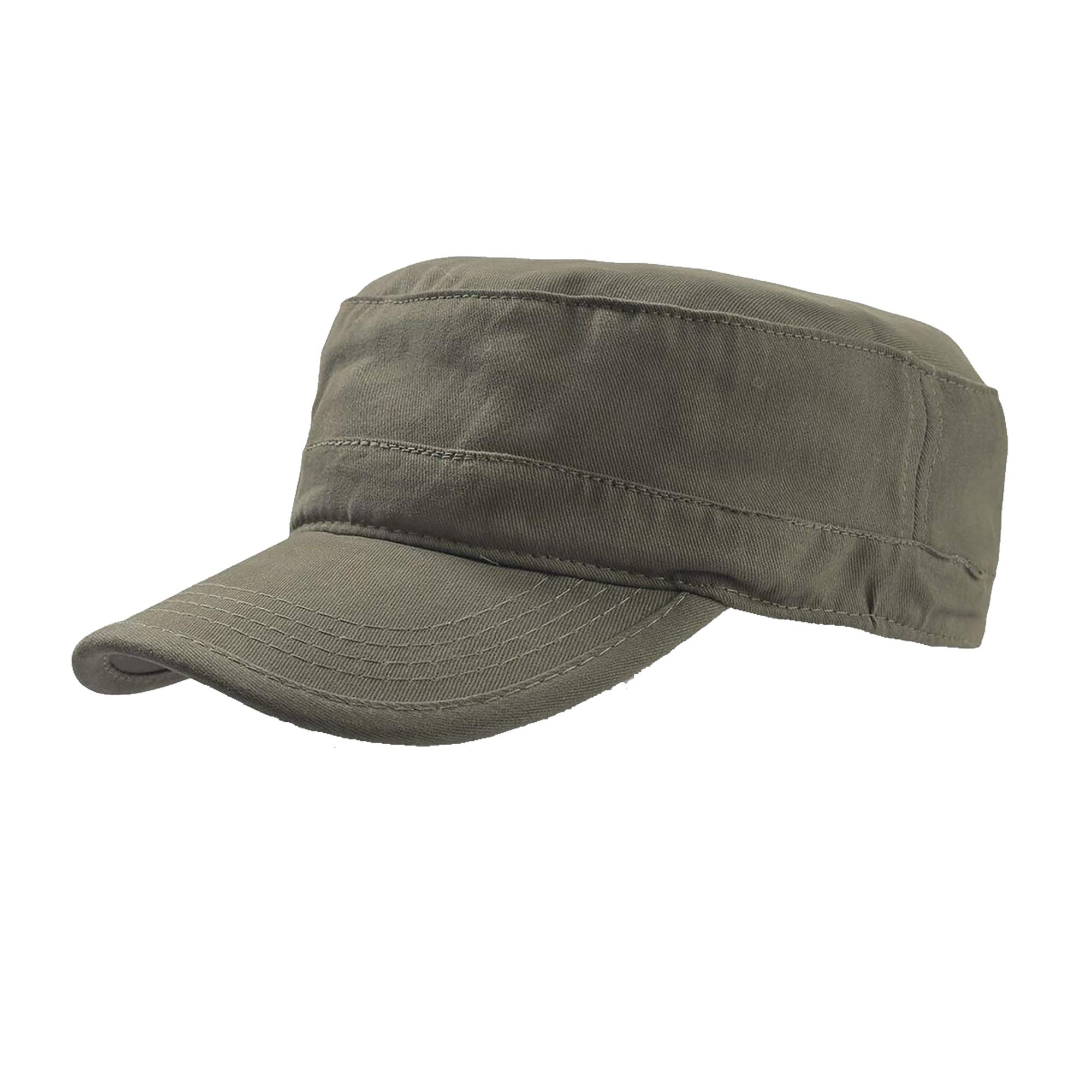 Atlantis Men's Olive Tank Brushed Cotton Military Cap (One Size) (Olive)