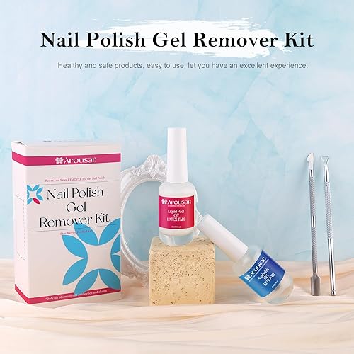 Miniatura 7 de Removedor de esmalte de uñas de gel, 2 unidades de 0.5 onzas líquidas de esmalte de gel rápido y fácil que se quita para uñas en 3-5 minutos, no se