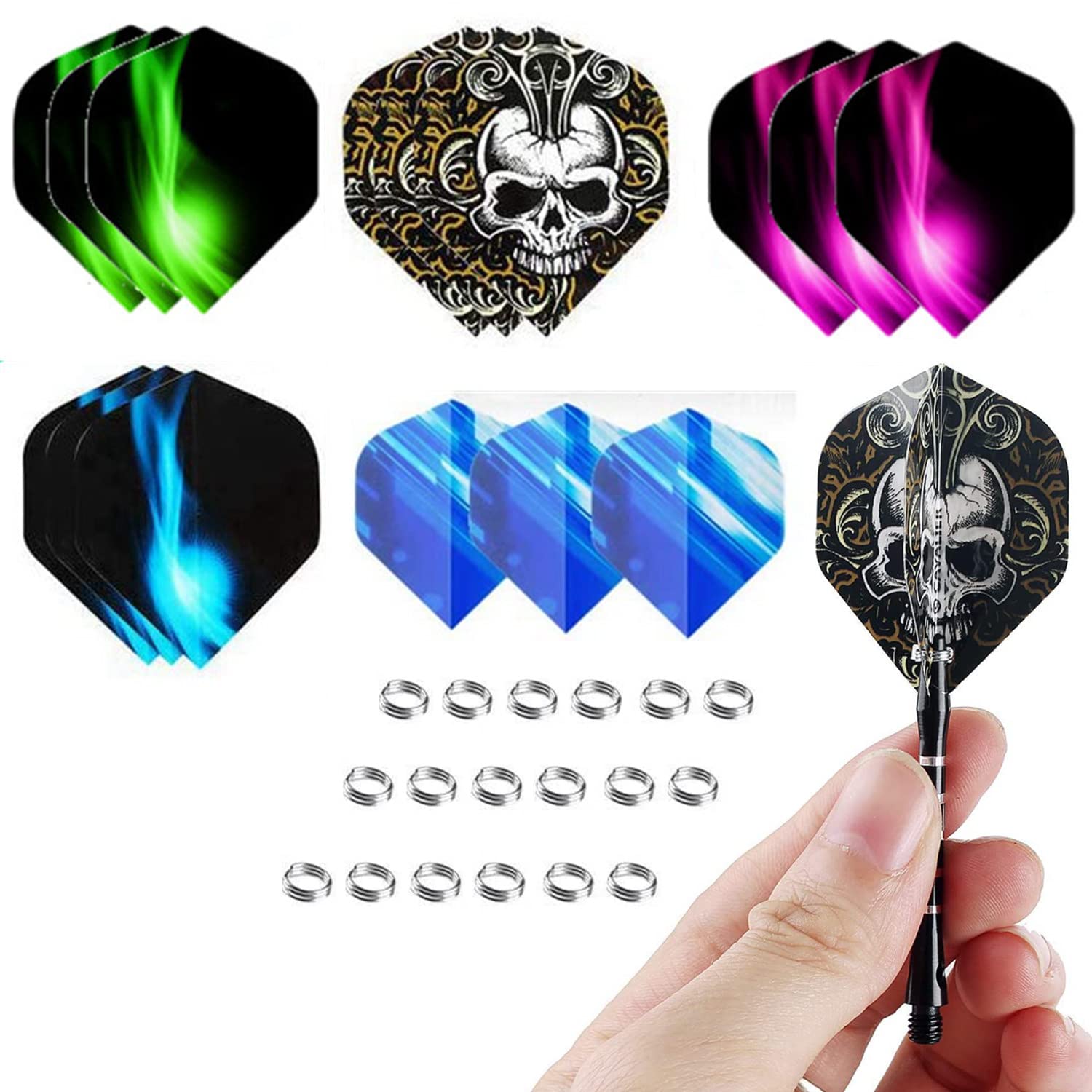 Punch Per Freccette Con 100 Anelli A Molla - Accessorio Metallico Per Fissare Alette In Modo Sicuro - Foto 5