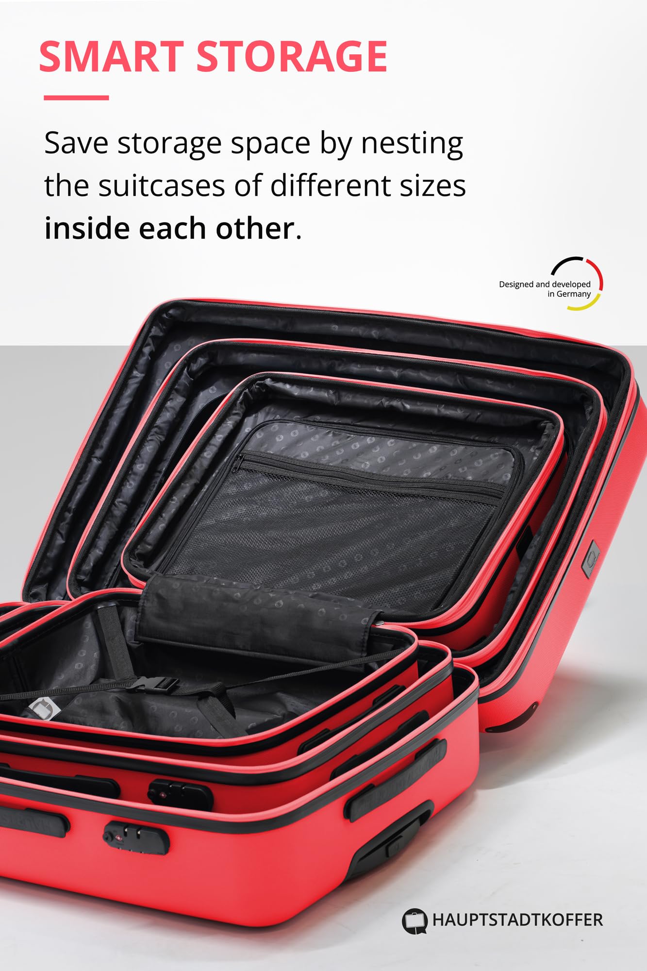 HAUPTSTADTKOFFER - Spree - Maleta rígida, Trolley expandible, Equipaje de Viaje, 4 Ruedas Dobles, TSA, 65 cm, 74 litros, Champán — view 34