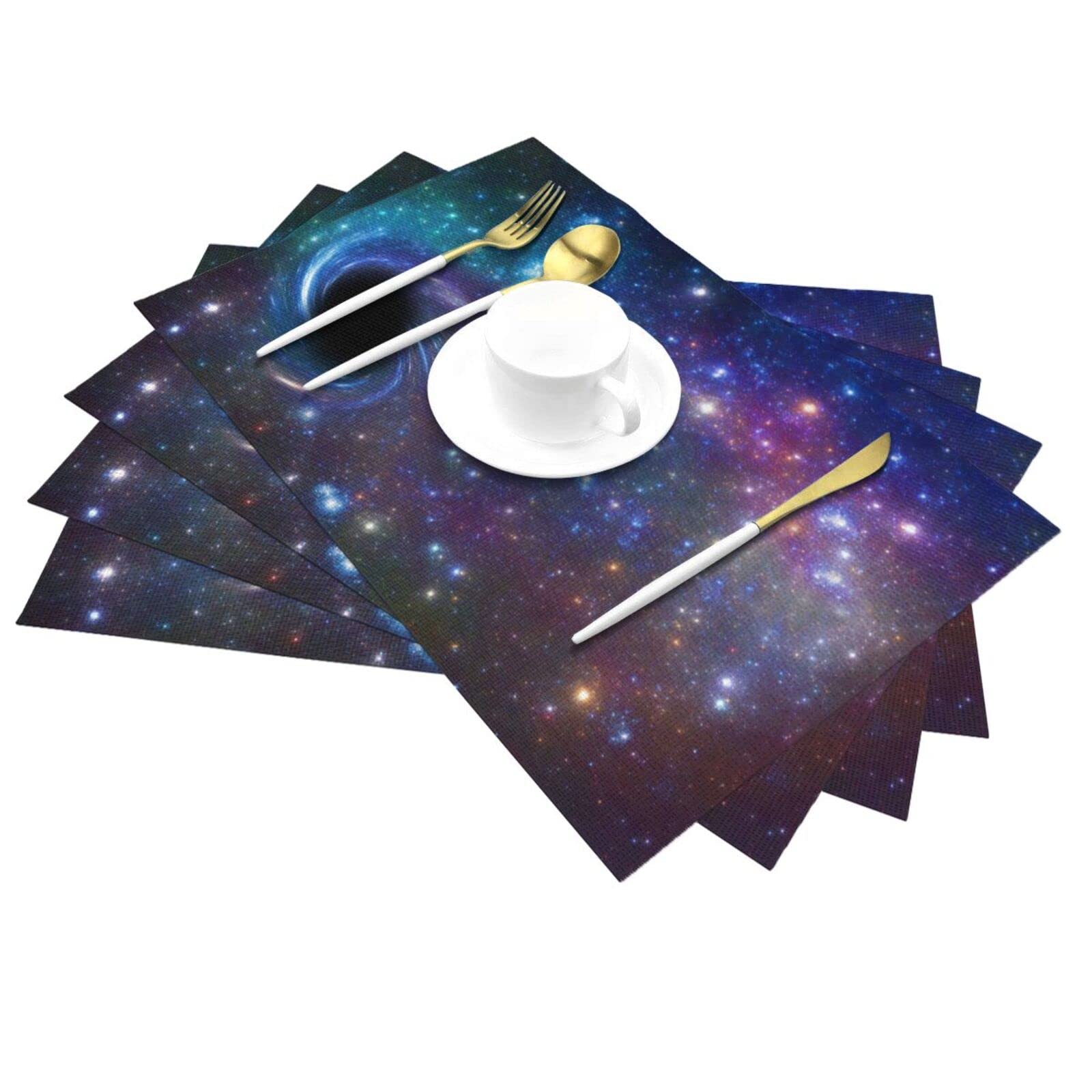 Napperon tissé Galaxy - Résistant à la chaleur et facile à nettoyer - Pour décoration de table, cuisine, salle à manger, restaurant, extérieur